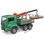 Bruder camion lemne MAN TGA cu macara de incarcare si 3 busteni
